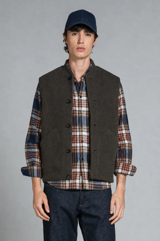 Gilet lana cotta bottoni Dean moro