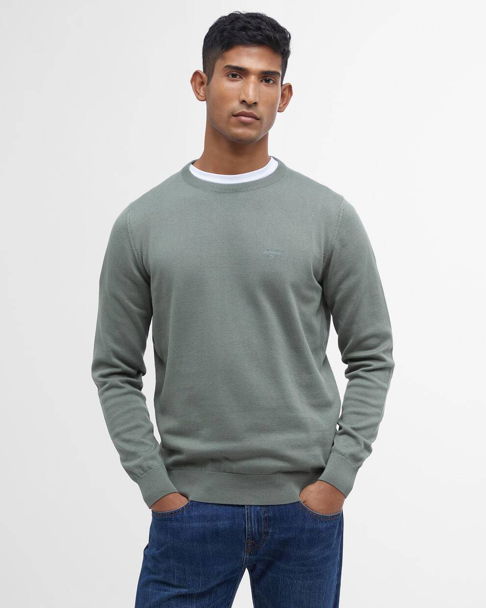 Maglia girocollo in PimaCotton verde