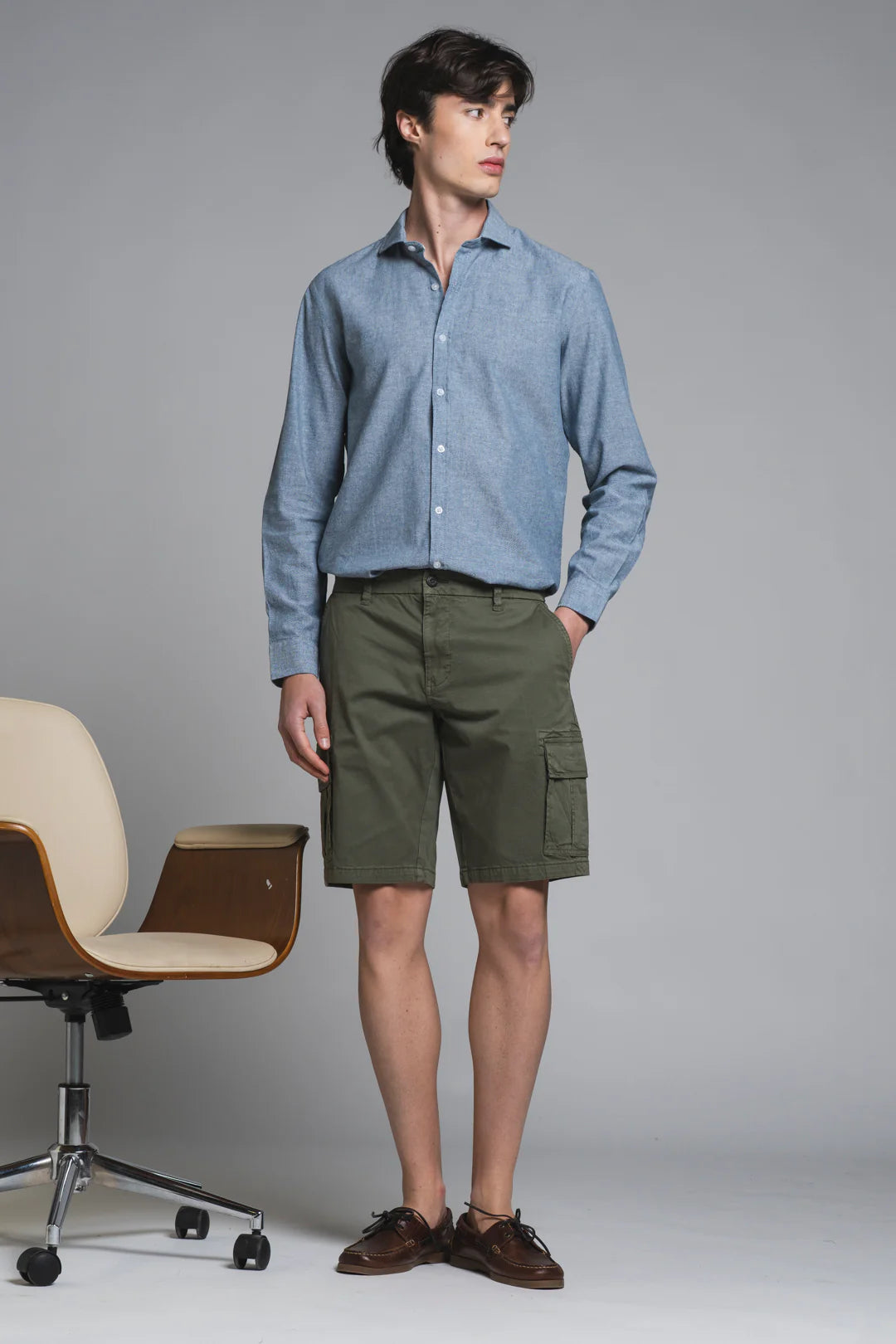 Bermuda cargo Danny cotone verde militare