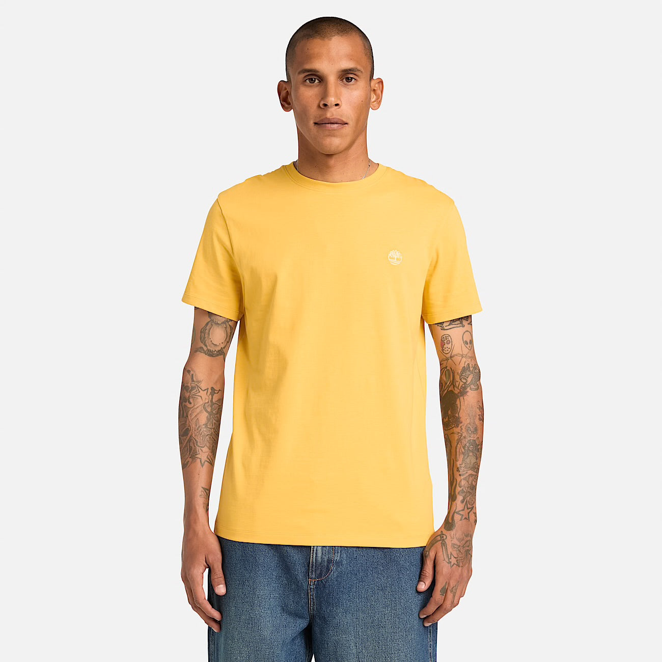 T-shirt basic slim fit manica corta Giallo