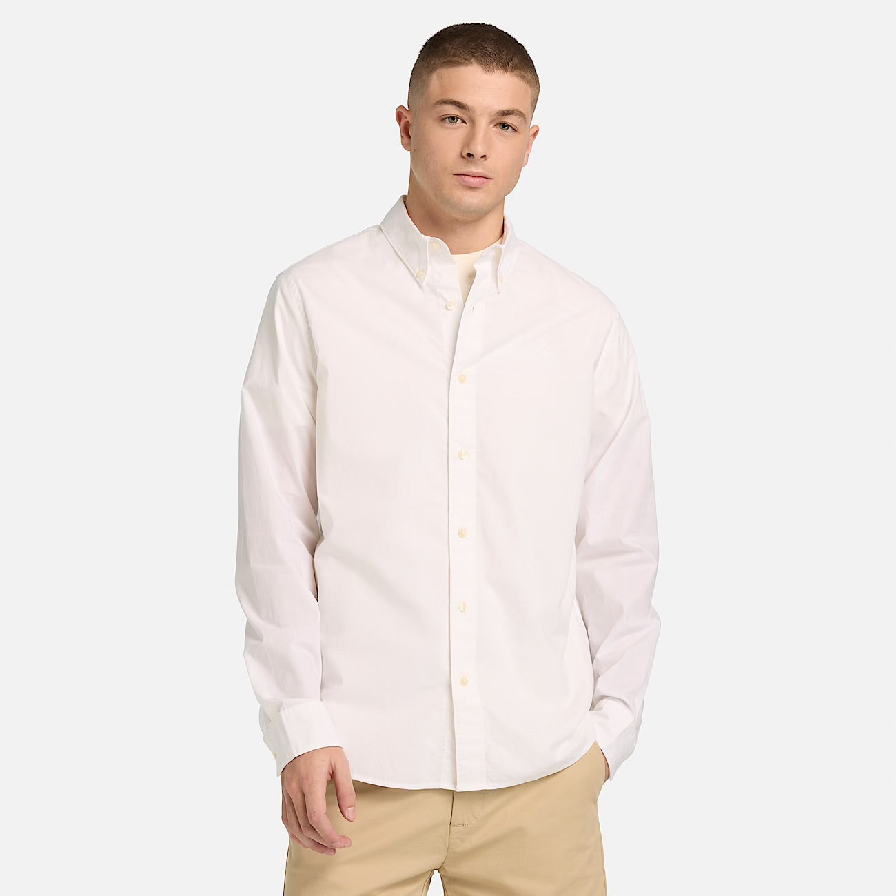 Camicia popeline elasticizzato Bianco
