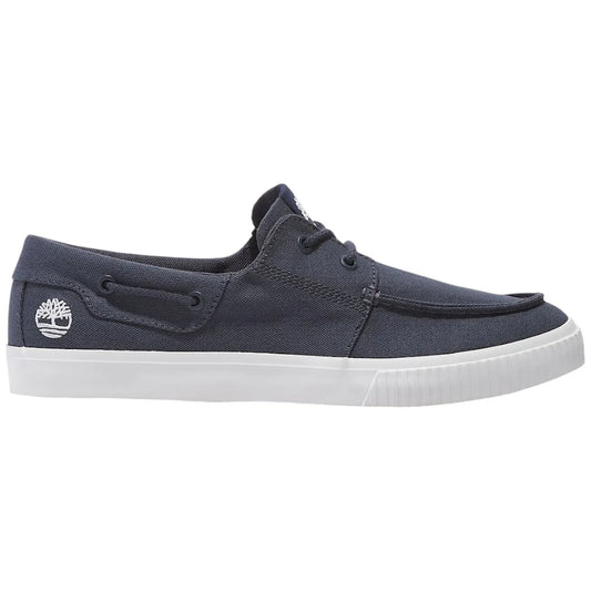 Scarpa da barca in canvas blu