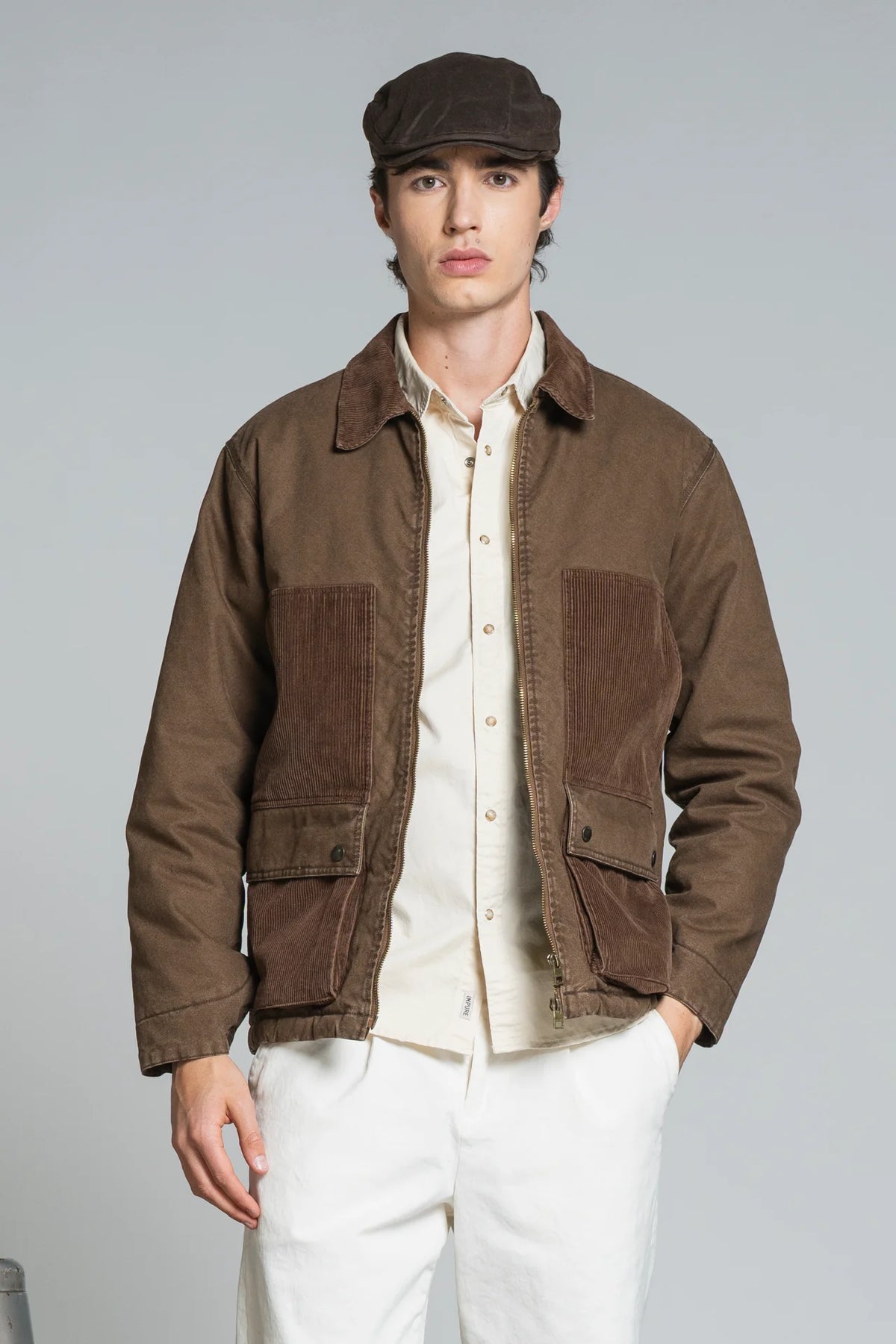 Giacca in canvas Wood marrone