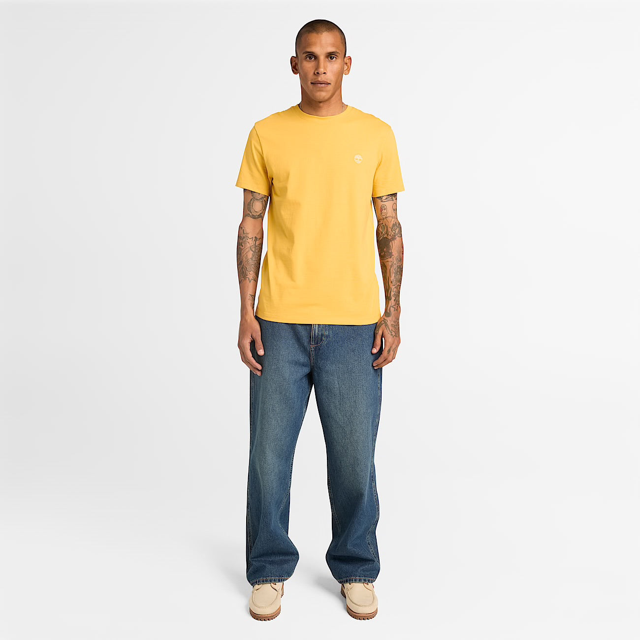 T-shirt basic slim fit manica corta Giallo