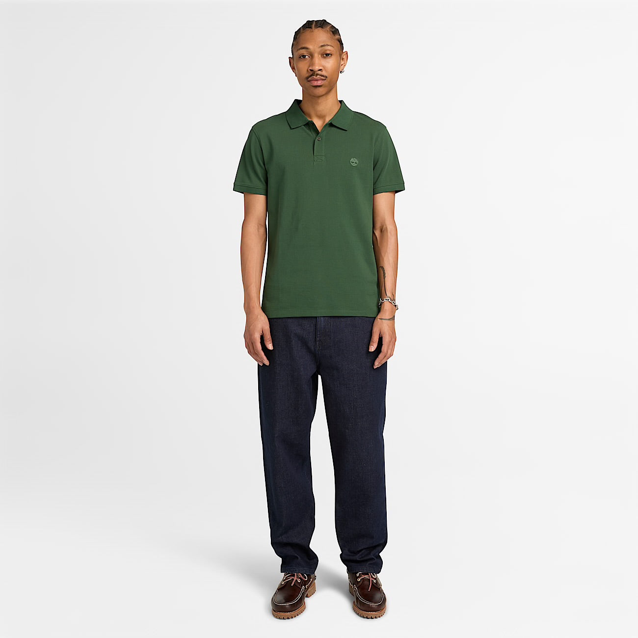Polo elasticizzata manica corta verde