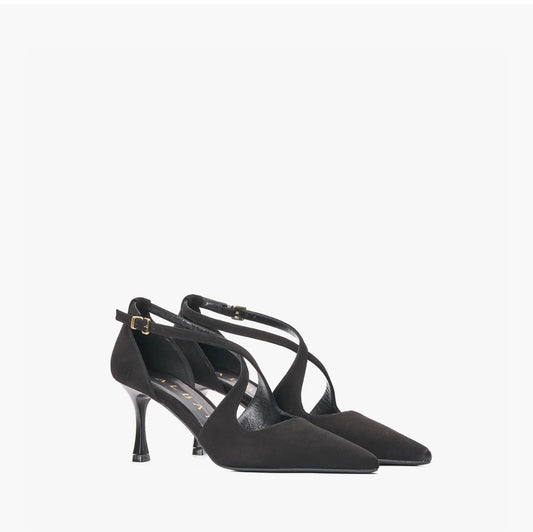 Scarpetta con incrocio 4347 camoscio nero