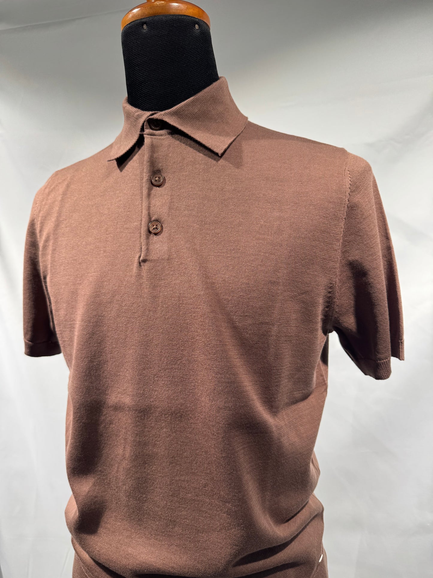 Polo filo di cotone F14 tabacco
