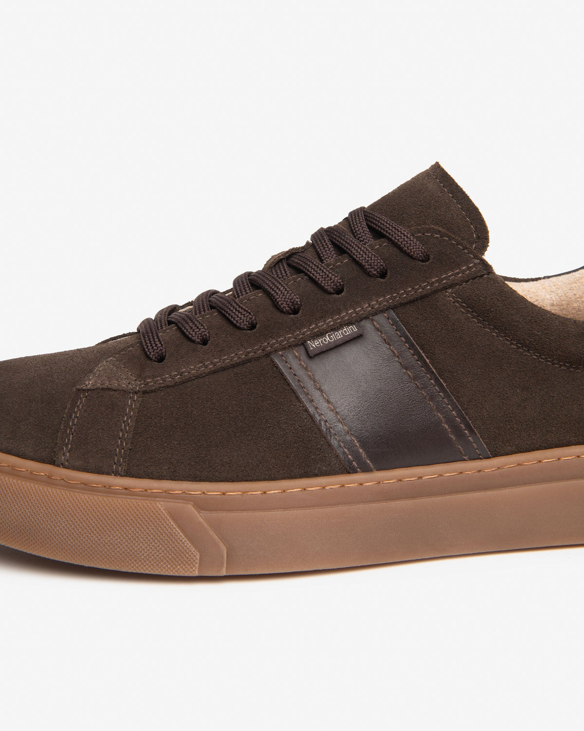 Sneaker in camoscio e pelle I601360U Moro