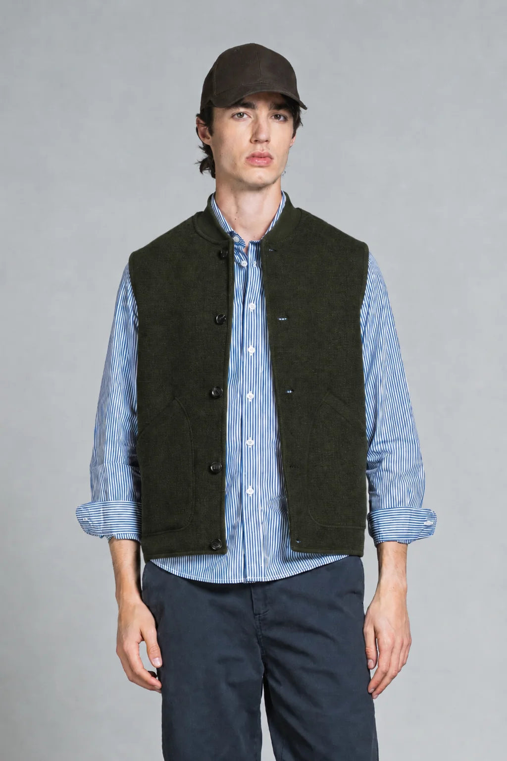 Gilet lana cotta bottoni Dean militare