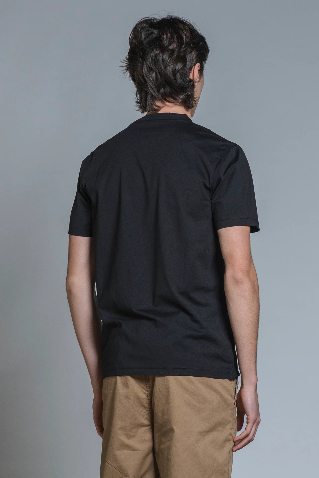T-shirt cotone mercerizzato Lance Nero