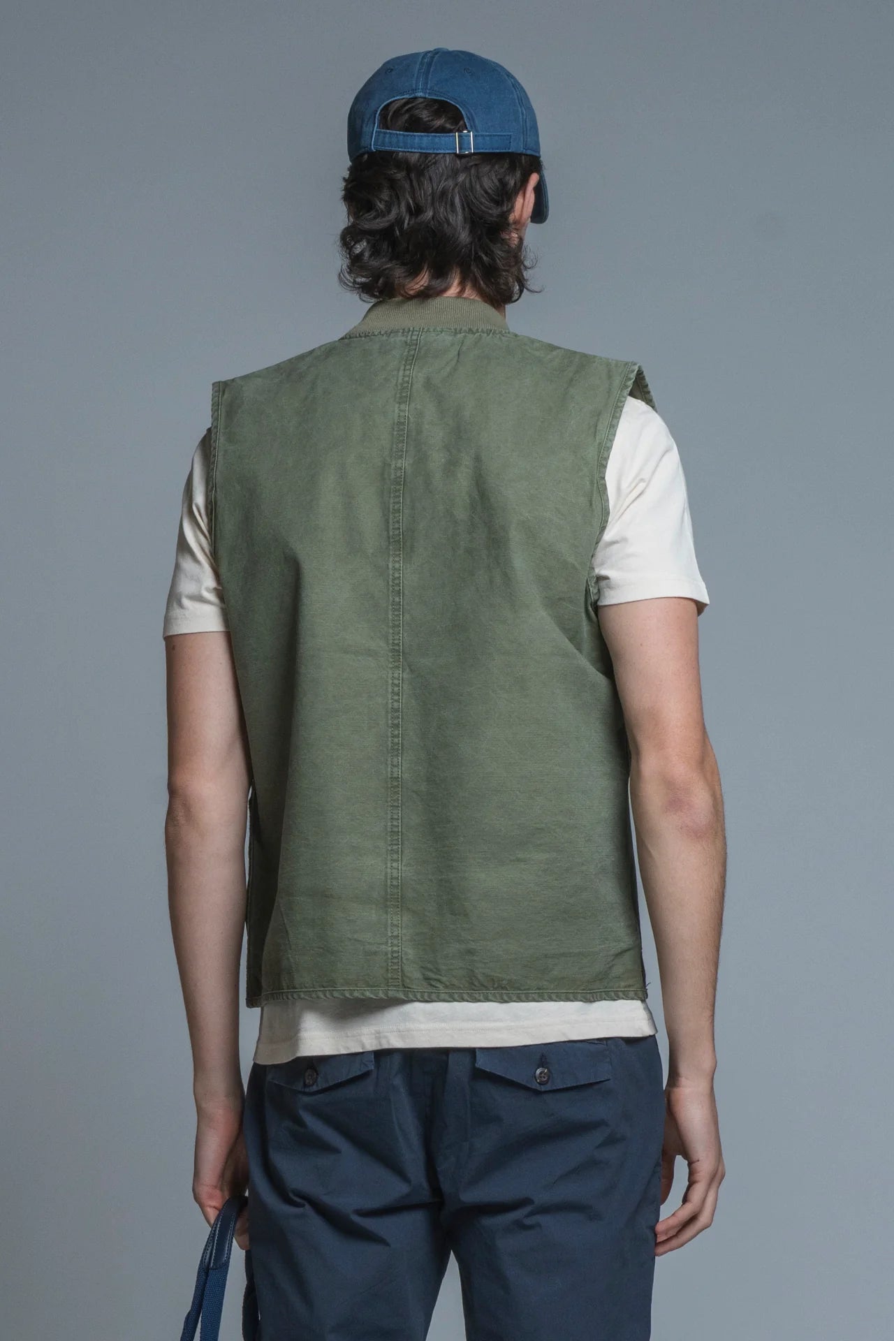 Gilet Terry in cotone military green