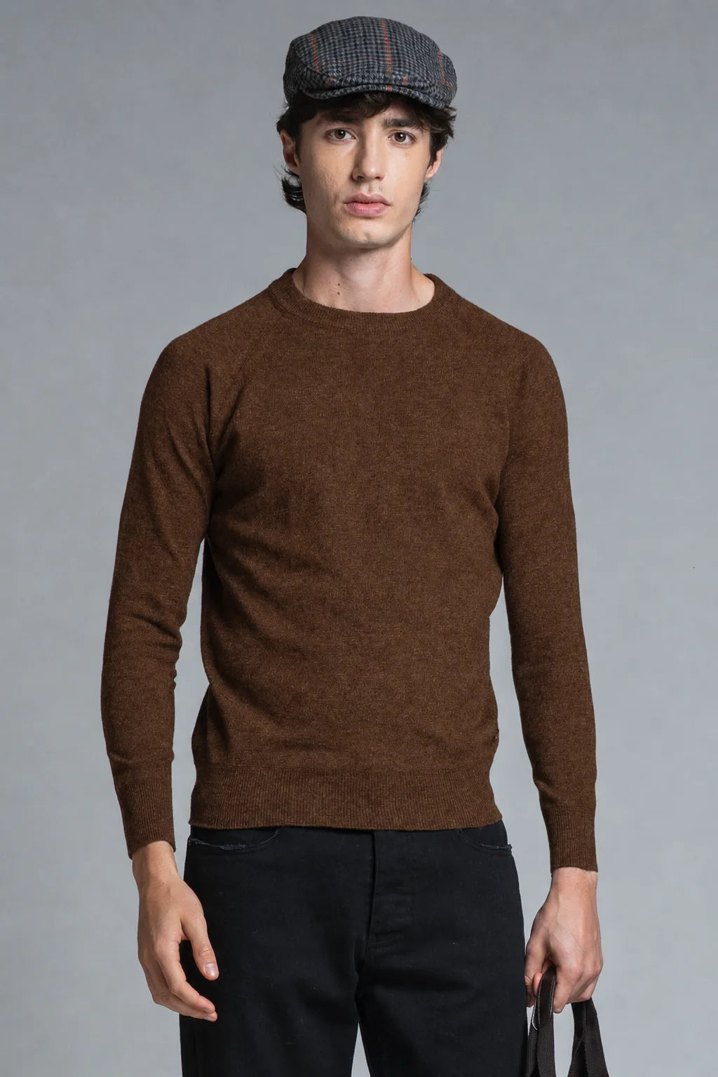 Maglia girocollo taglio felpa Rory tabacco