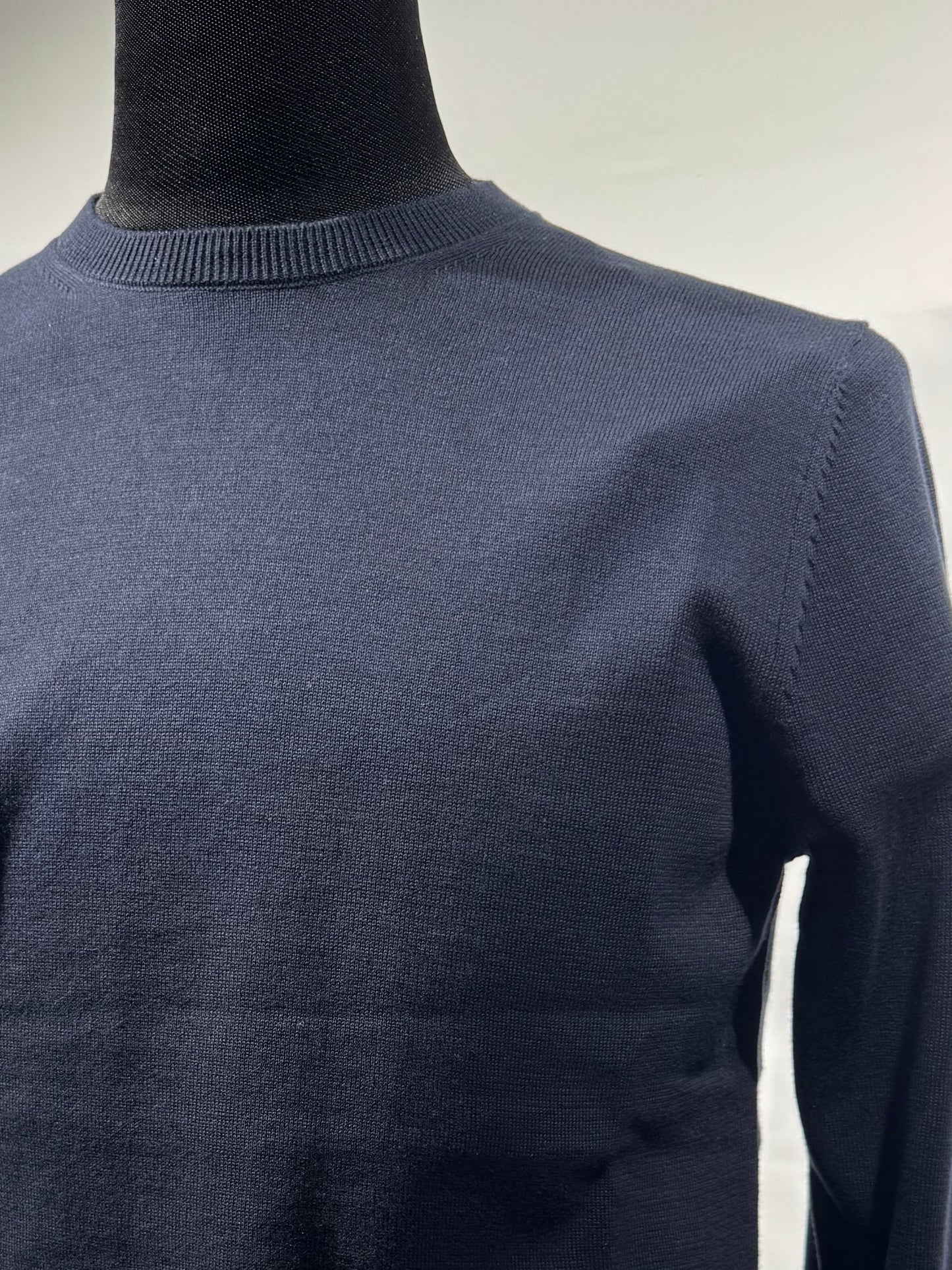 Maglia girocollo cotone blu