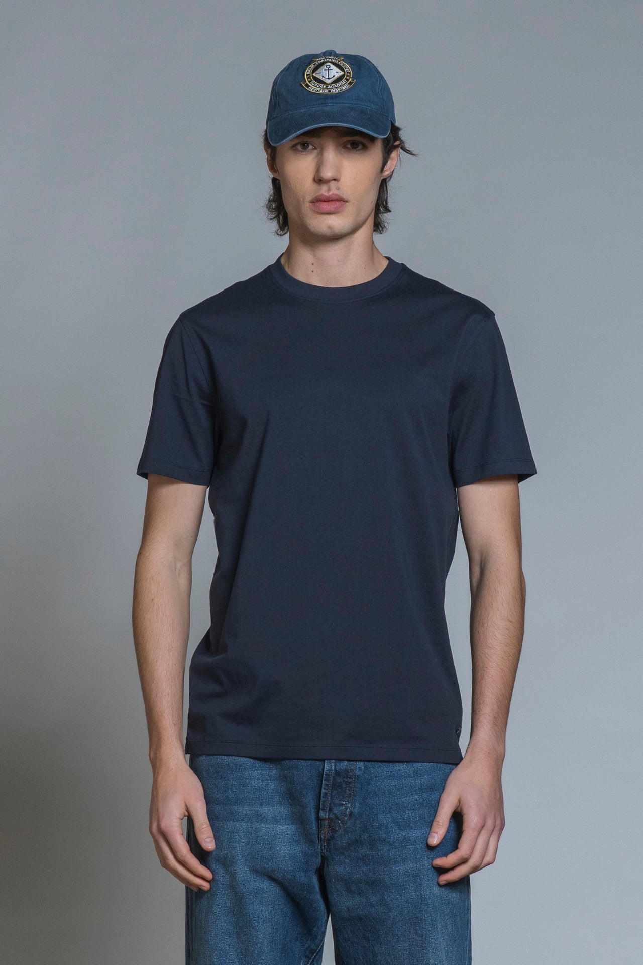 T-shirt cotone mercerizzato Lance Blu