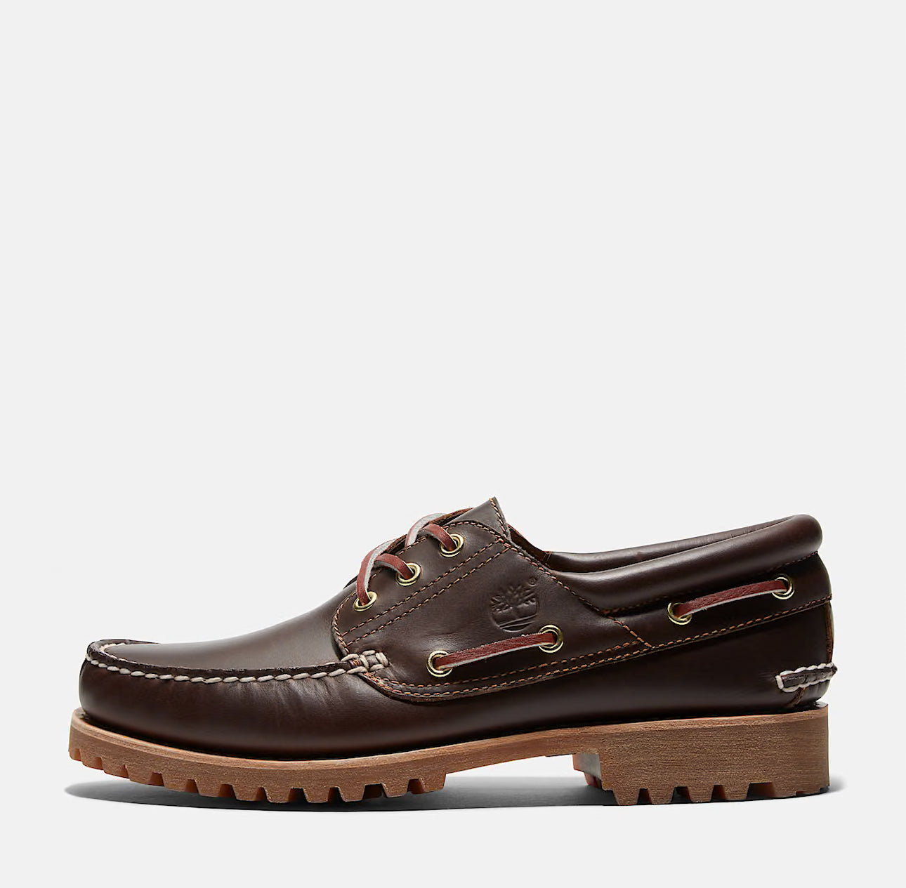 Scarpa da Barca Timberland® Authentic 3-Eye Lug Handsewn da Uomo in marrone