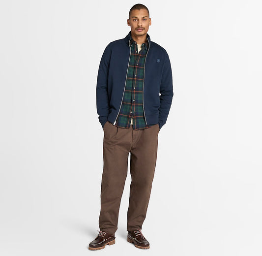 Felpa full-zip cotone blu