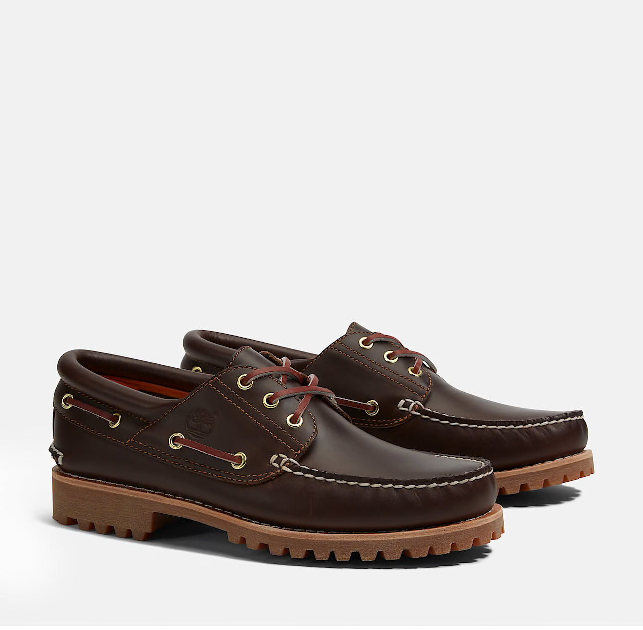 Scarpa da Barca Timberland® Authentic 3-Eye Lug Handsewn da Uomo in marrone
