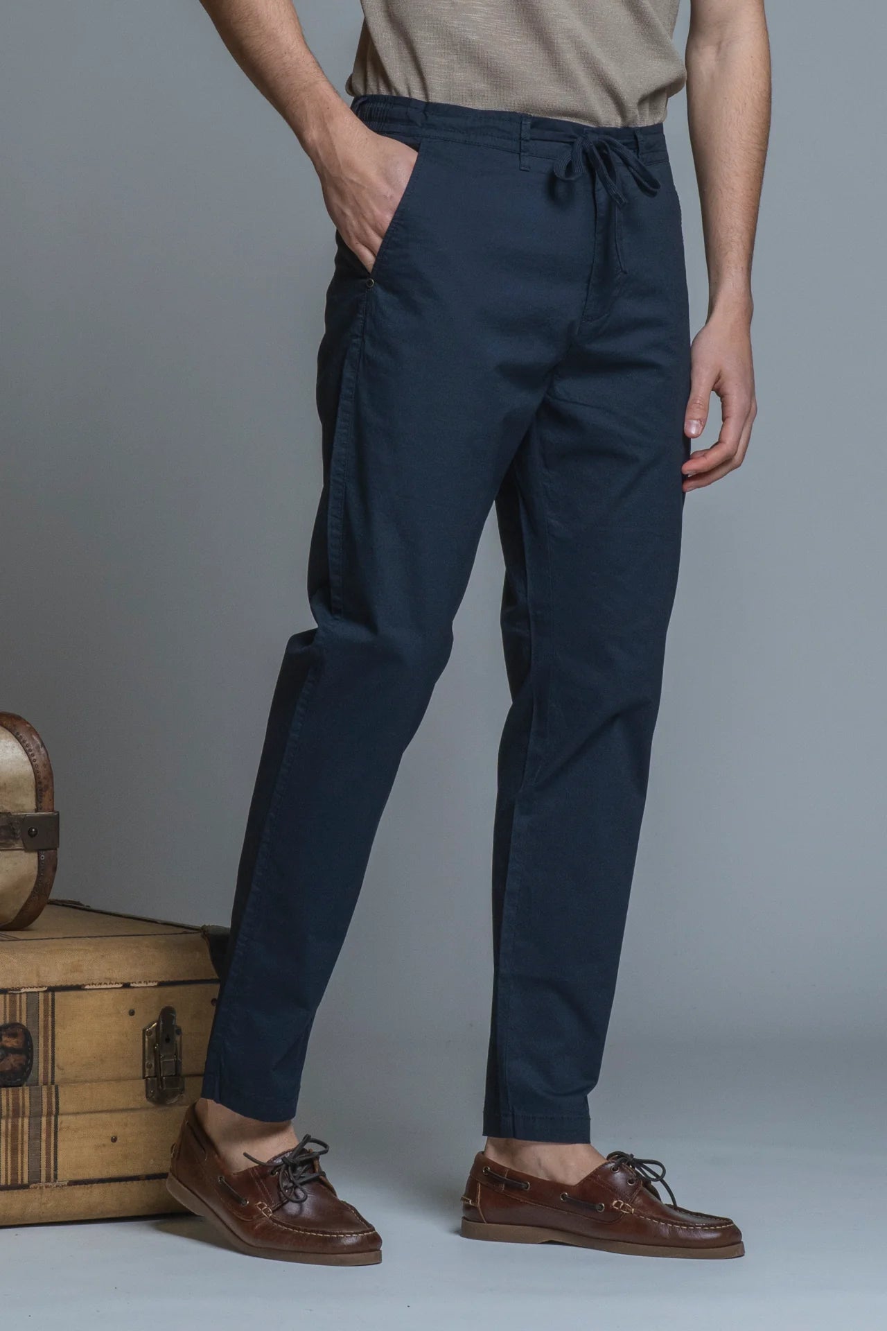 Pantalone in cotone Axel relax fit Blu