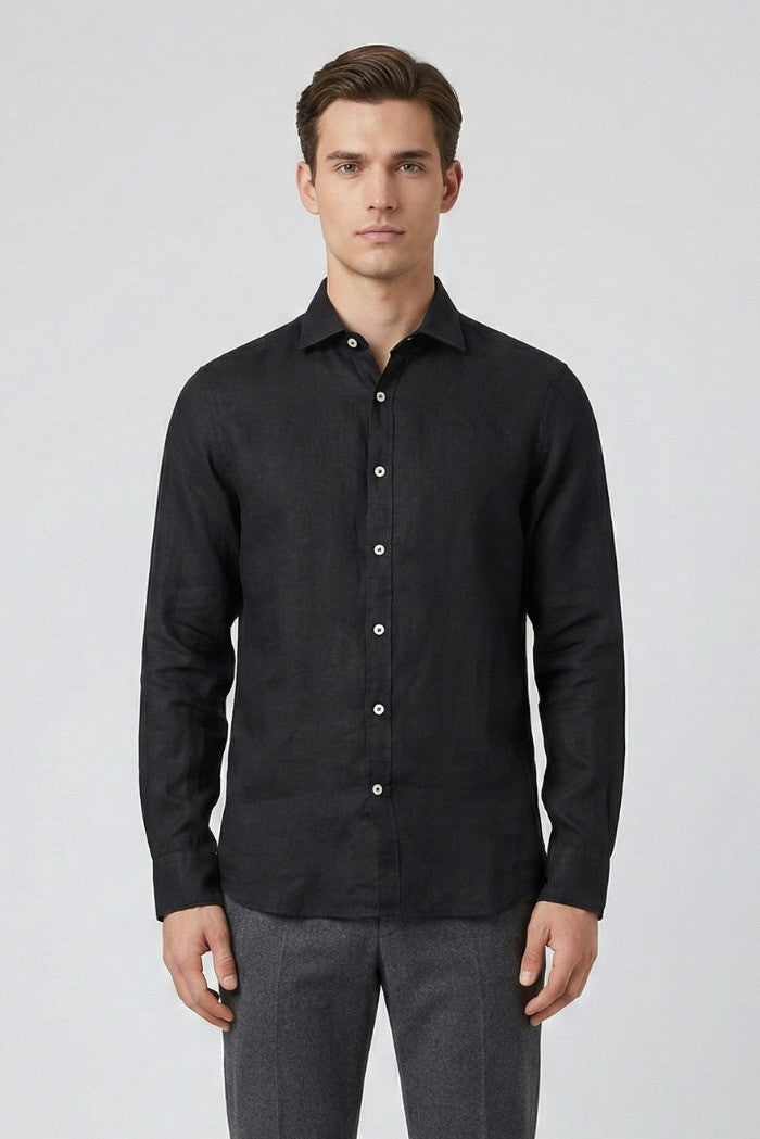 Camicia 100% Lino Nero