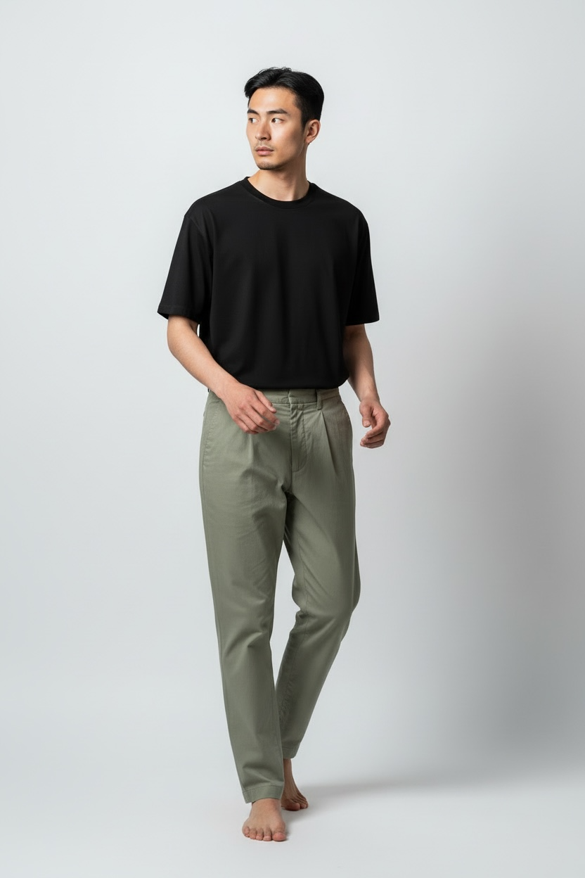 Pantalone in cotone T666F Oliva