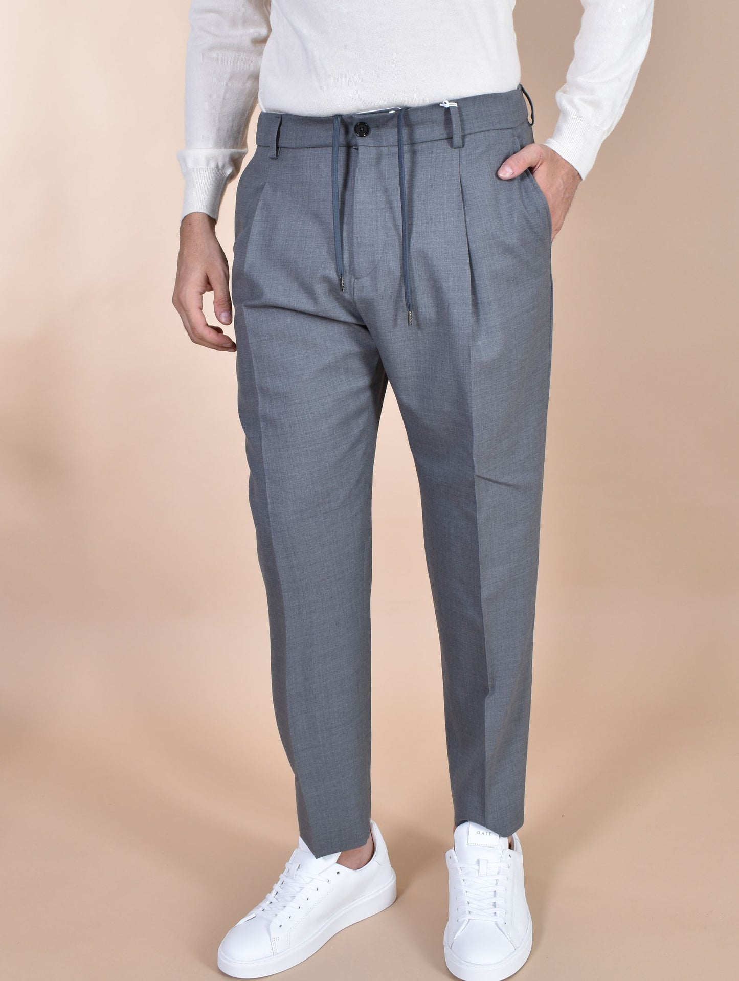 Pantalone Riccardo in lana grigio