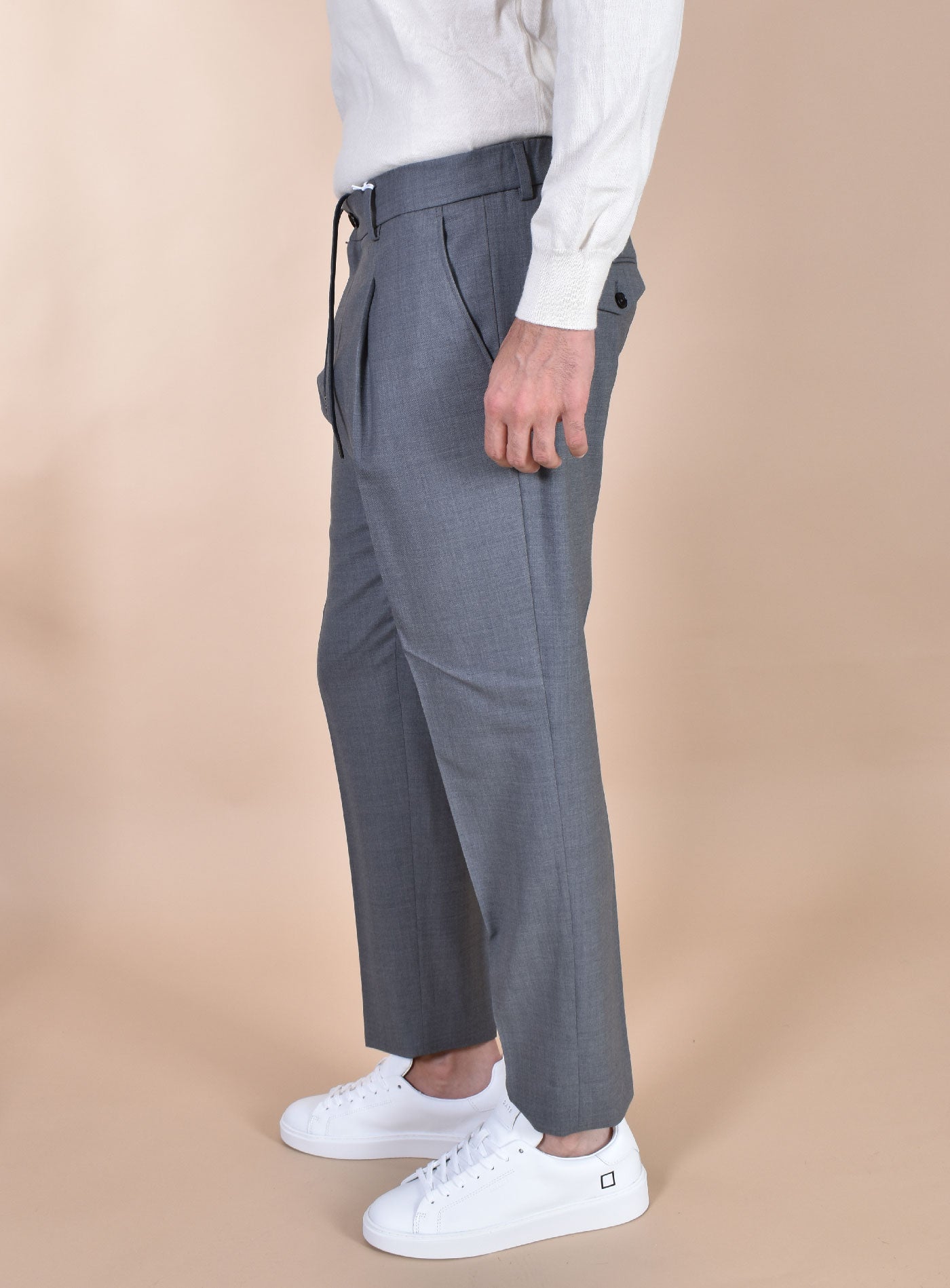 Pantalone Riccardo in lana grigio