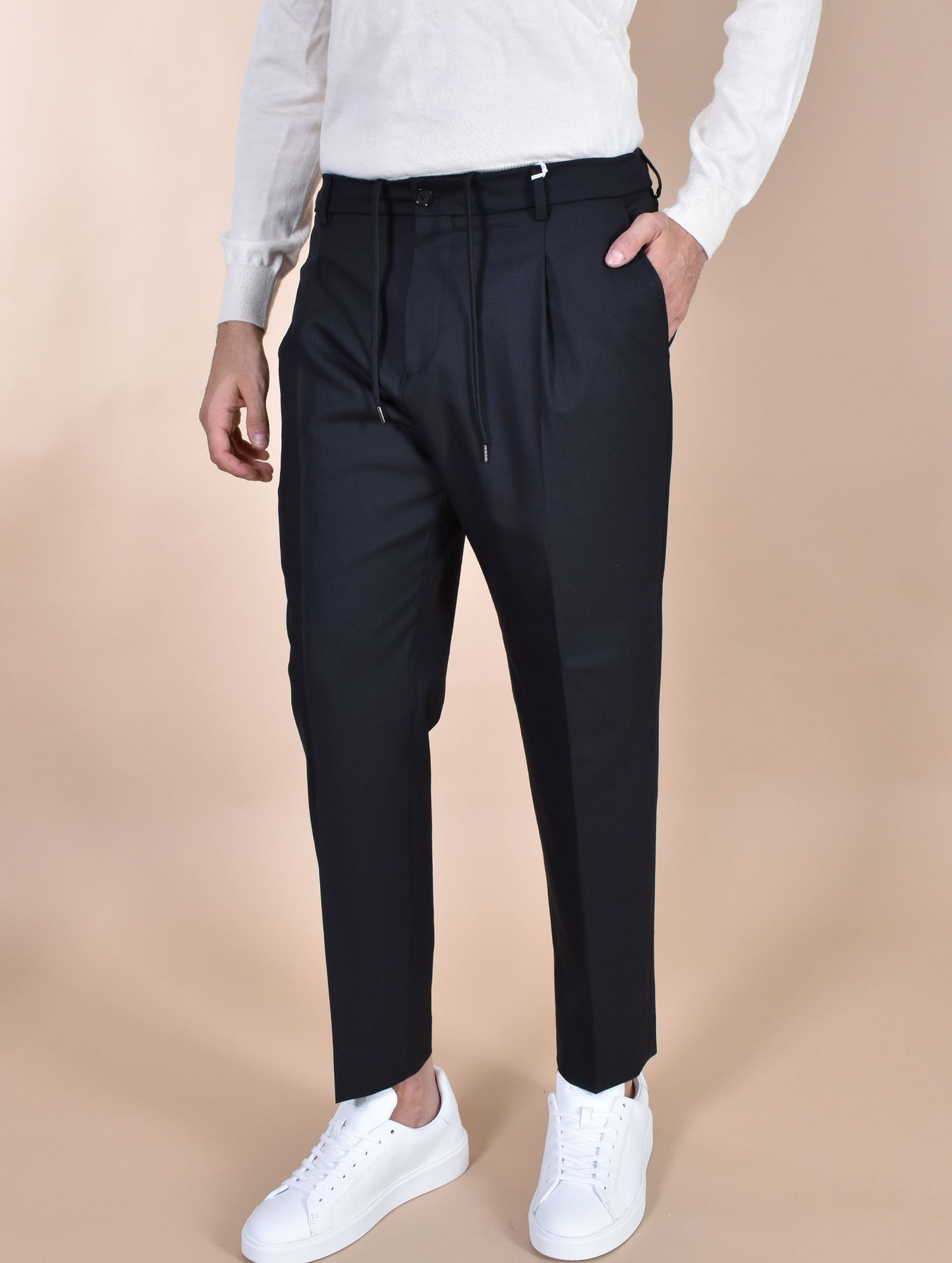 Pantalone Riccardo in lana nero