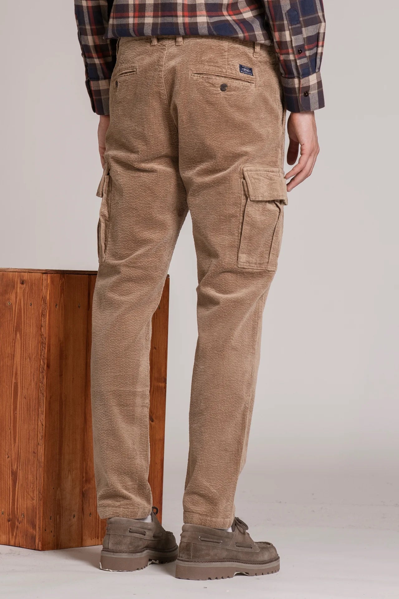 Pantalone cargo velluto Beige scuro