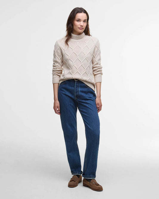 Maglione dolcevita intreccio oatmeal