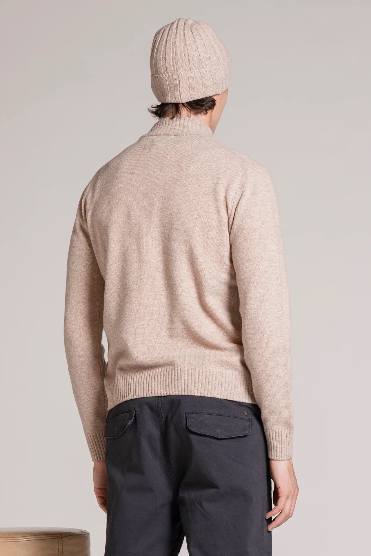 Cardigan bottoni in lana chase beige