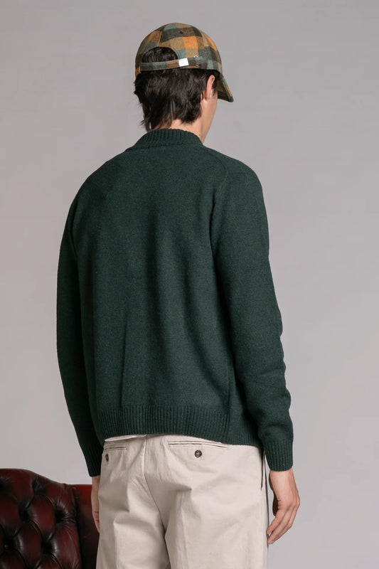 Cardigan bottoni in lana chase verde