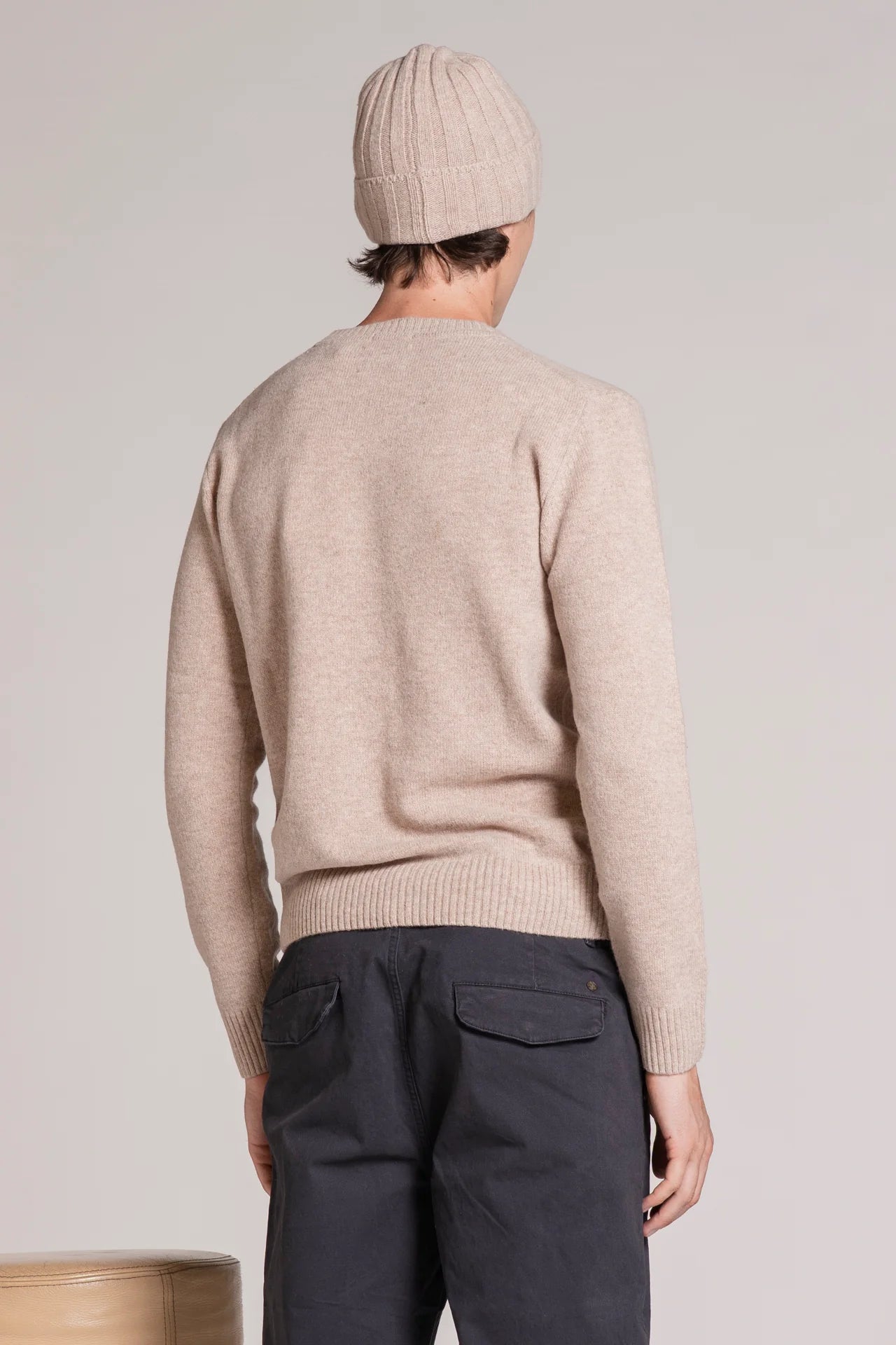 Maglia girocollo lambswool charlie beige