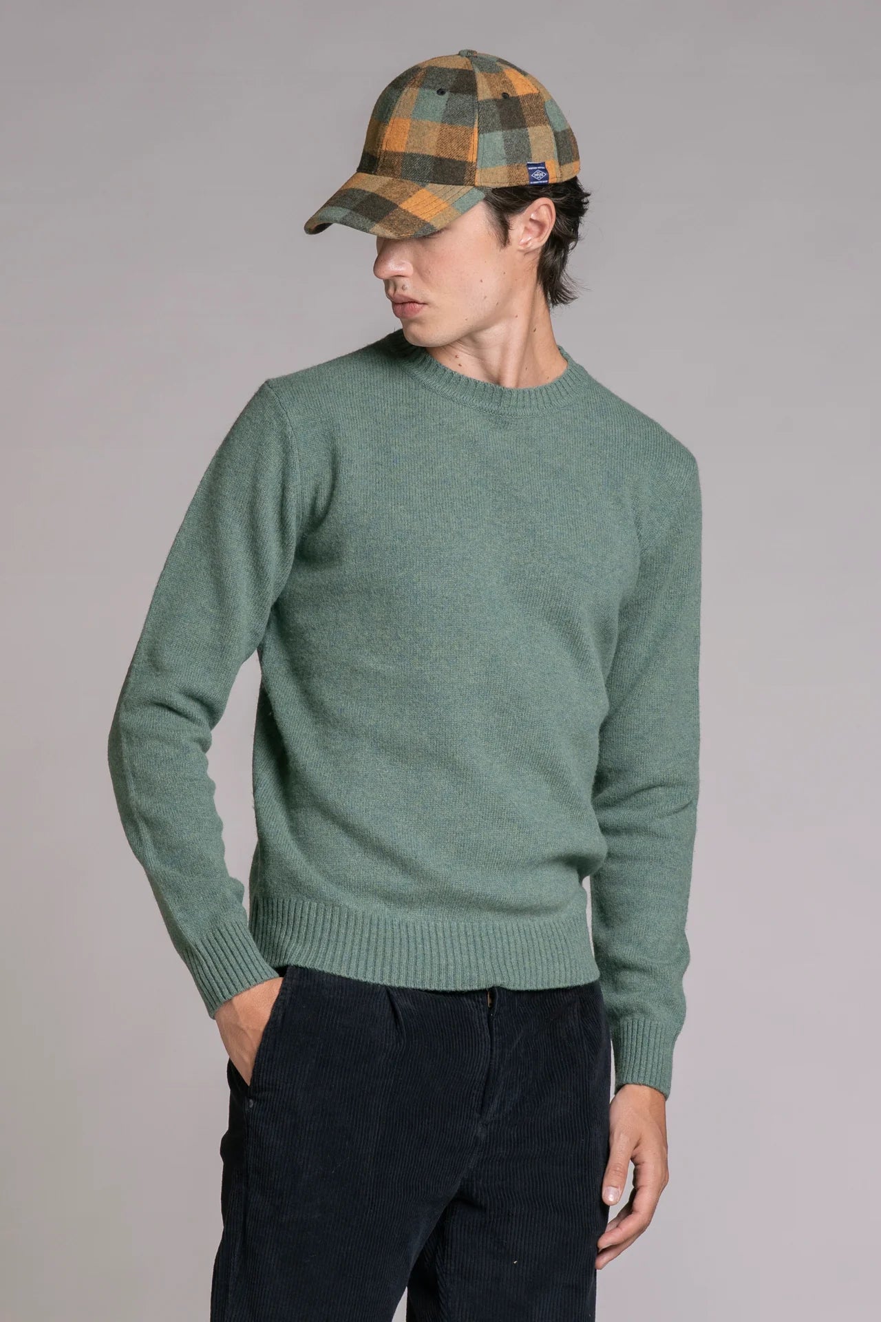 Maglia girocollo lambswool charlie verde