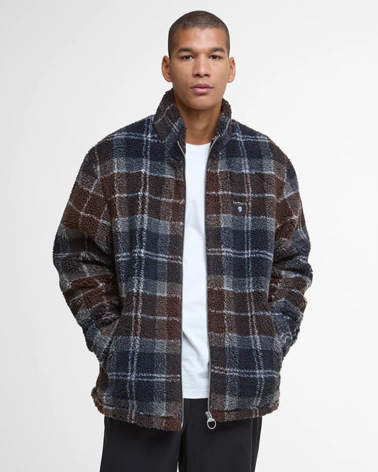 Pile sherpa con motivo tartan