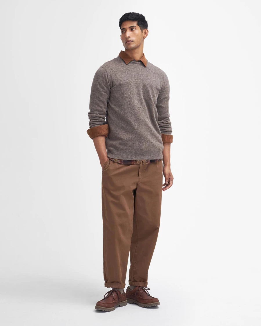 Maglia girocollo Essential lambswool tortora