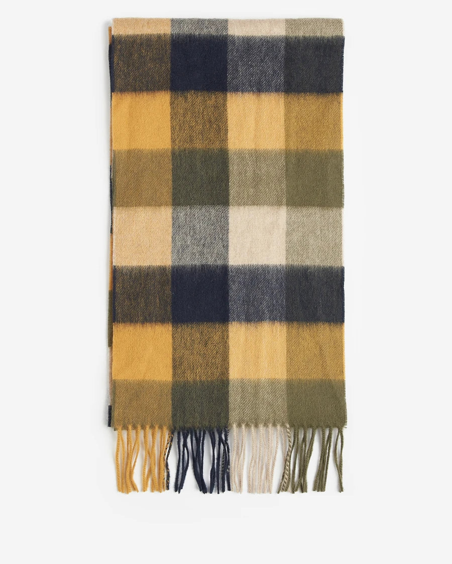 Sciarpa Tattersal lambswool ocra