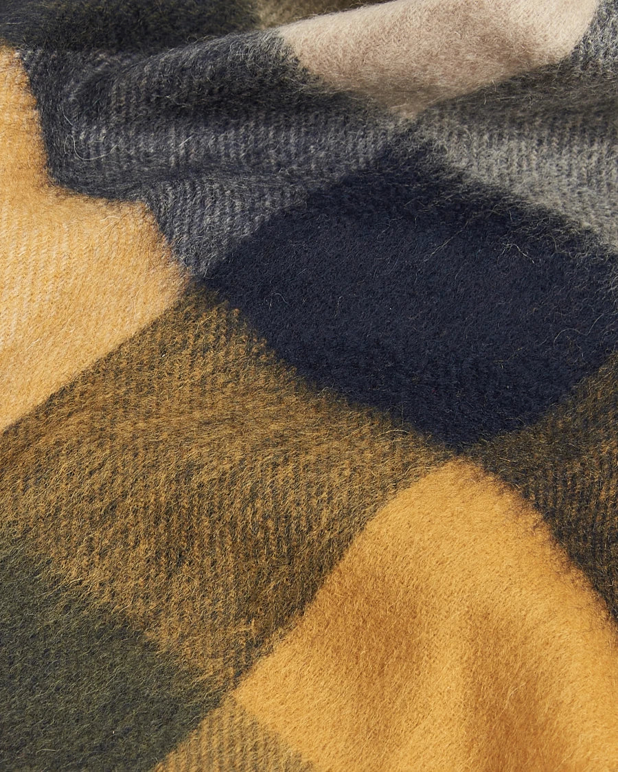 Sciarpa Tattersal lambswool ocra