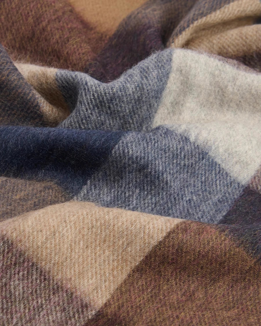 Sciarpa Tattersal lambswool marrone