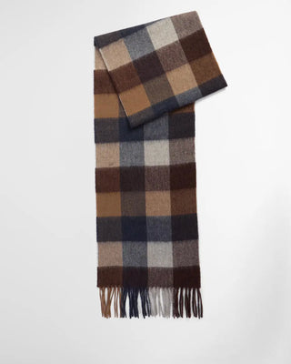 Sciarpa Tattersal lambswool marrone