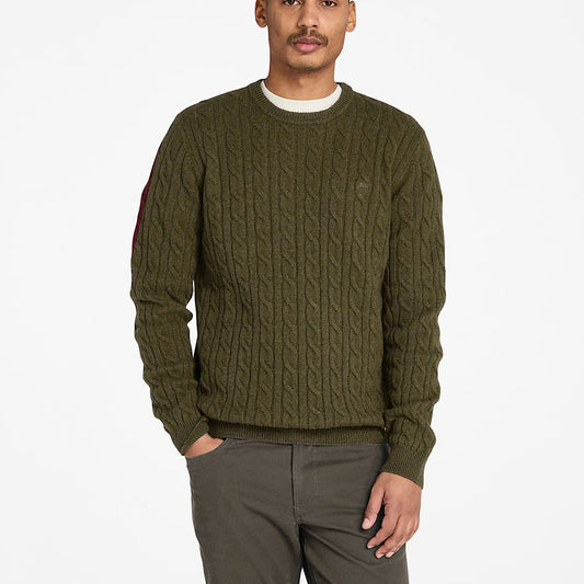 Maglione Girocollo a Trecce Phillips Brook verde