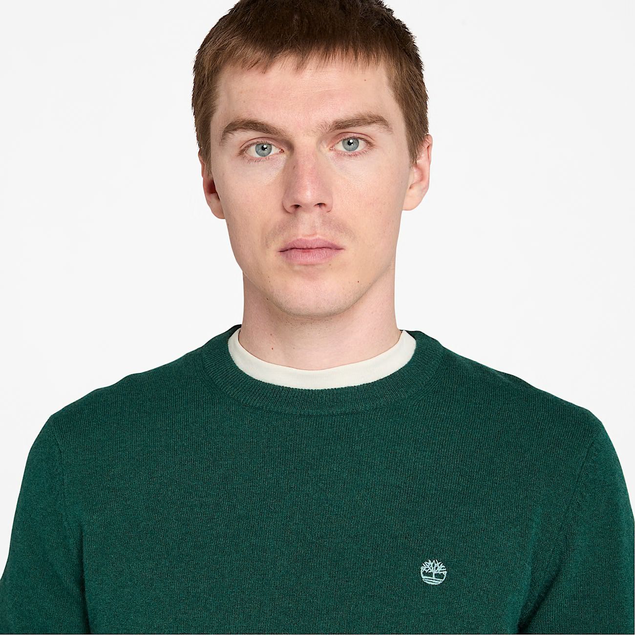 Maglia girocollo in Merino verde