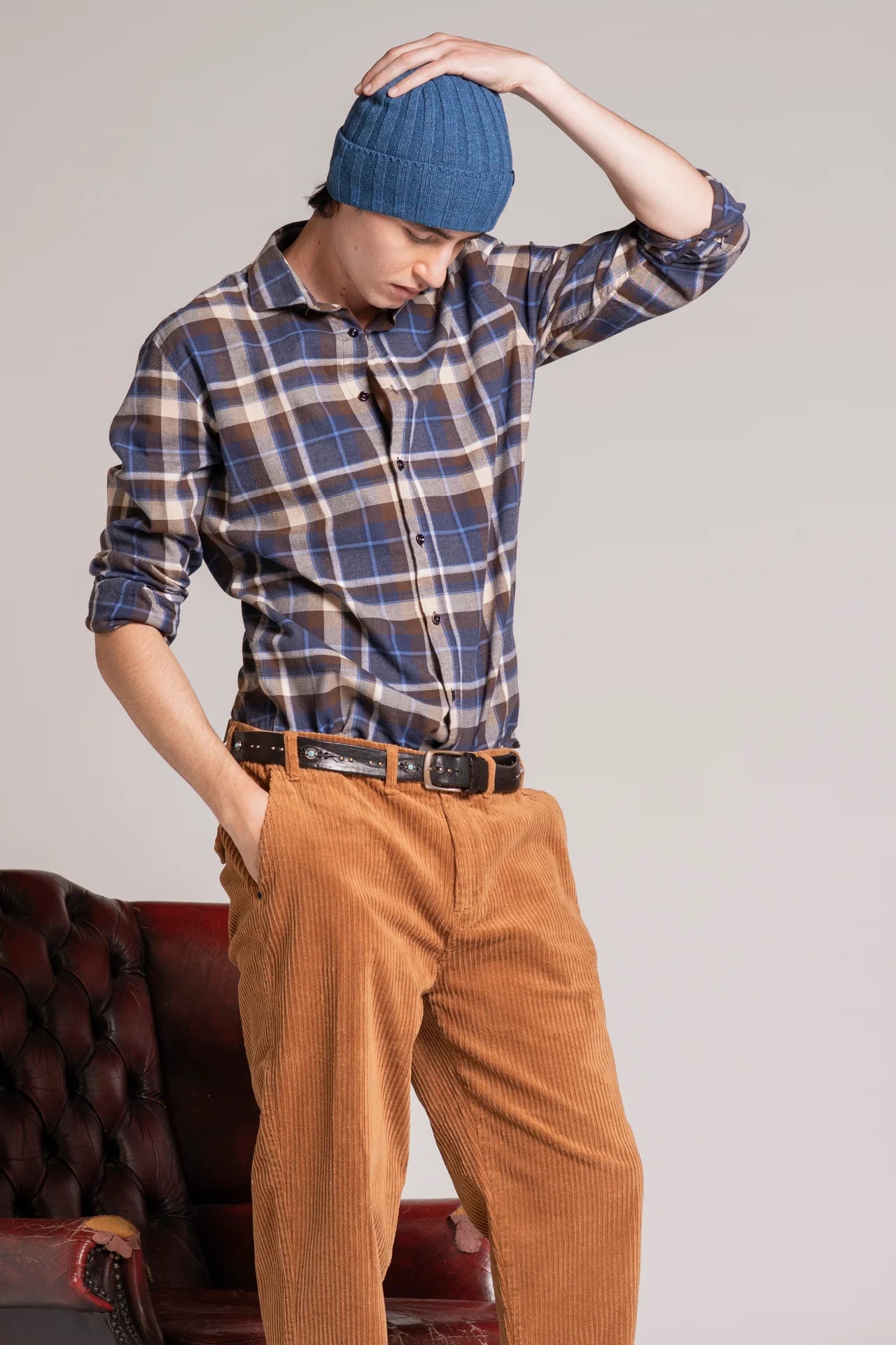 Camicia in flanella Riley blu