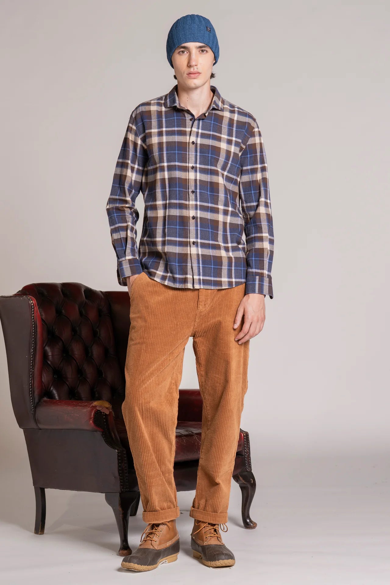 Camicia in flanella Riley blu