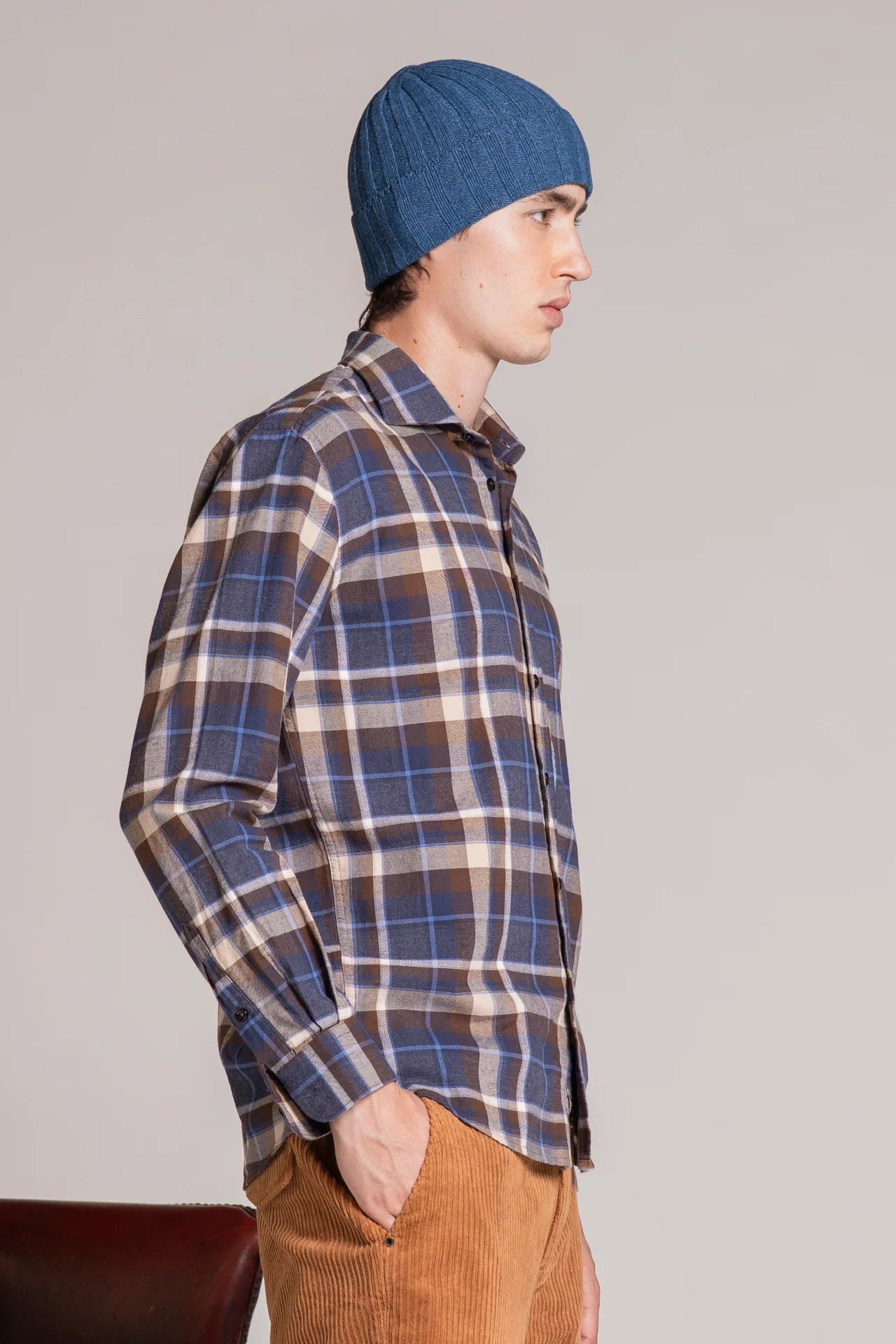 Camicia in flanella Riley blu