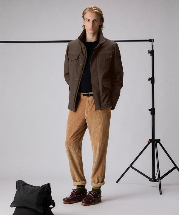 Field jacket in tessuto tecnico a tre strati Stripes Cioccolato