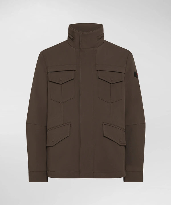Field jacket in tessuto tecnico a tre strati Stripes Cioccolato