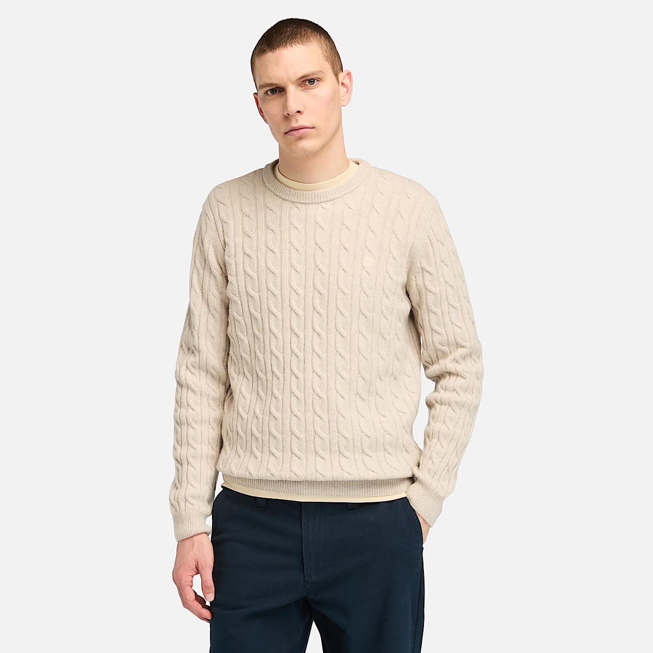 Maglione Girocollo a Trecce beige