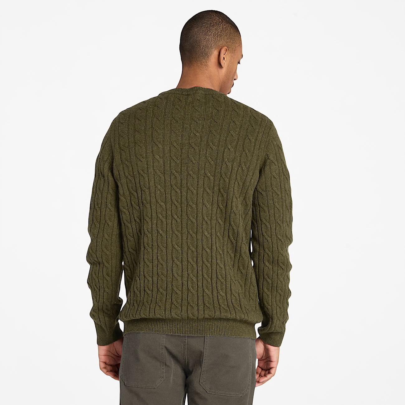 Maglione Girocollo a Trecce verde