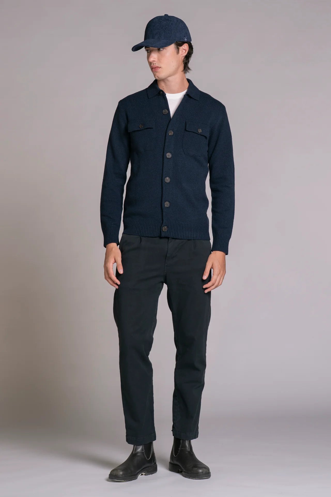 Overshirt Zack in lambswool  blu