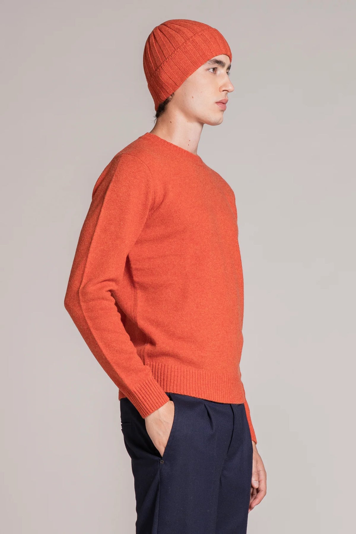 Maglia girocollo lambswool charlie arancio